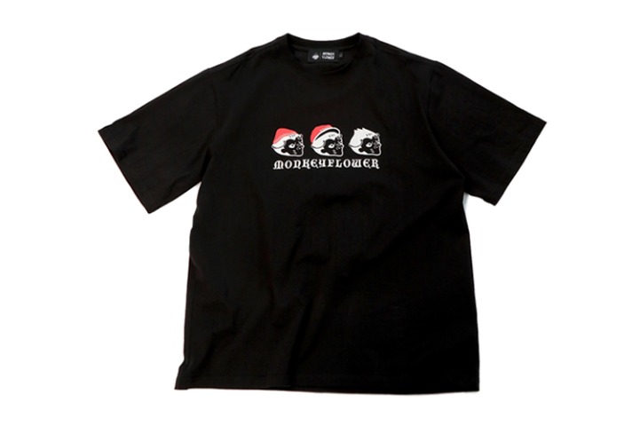 [몽키플라워] 공용 몽키 트리오 프린트 티셔츠/MS0WTS25U BLACK