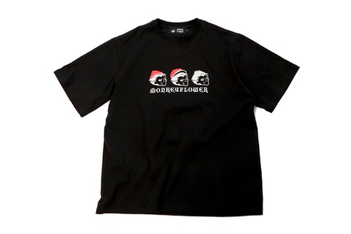 [몽키플라워] 공용 몽키 트리오 프린트 티셔츠/MS0WTS25U BLACK