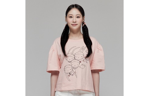 [피피라핀] 여성 퍼프소매 반팔 티셔츠/FS7WT72W PINK