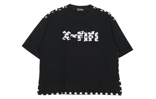 [피피라핀] 하트패턴 오버핏 반팔 티셔츠/FS8WTS14F BLACK
